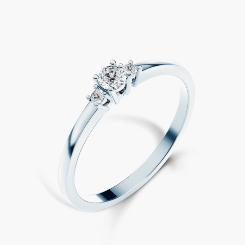 Pierścionek zaręczynowy SAVICKI: białe złoto, diament